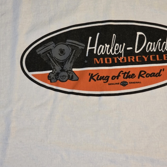 Harley-Davidson White and Orange Graphic Tee - Picture 3 of 5
